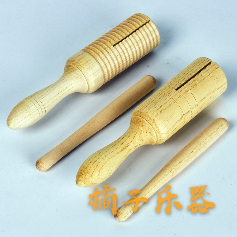 加溝螺紋單響筒雙樂器幼兒園小學奧爾夫早教音樂教具兒童打擊樂器