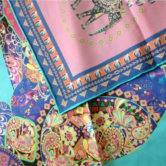 Shiffon beach silk neckerchief handmade, city style, thin weaving, polyester