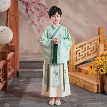 儿童汉服国学服古风套装童装三字经中国风小学生春秋开笔礼演出服