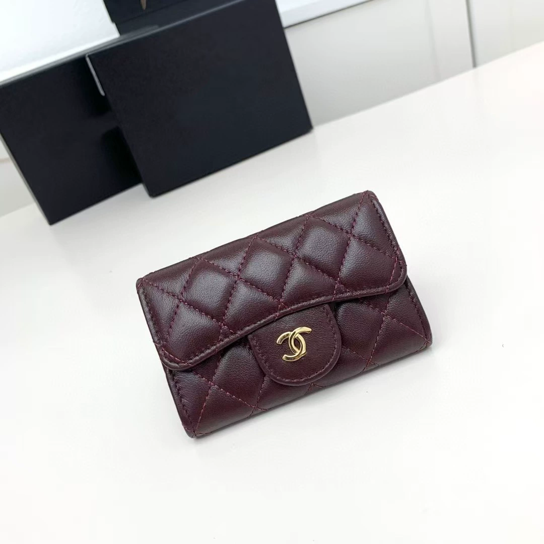 Картхолдер (в стиле Chanel) натуральная кожа, классический маленький клатч, 11,5×7 см