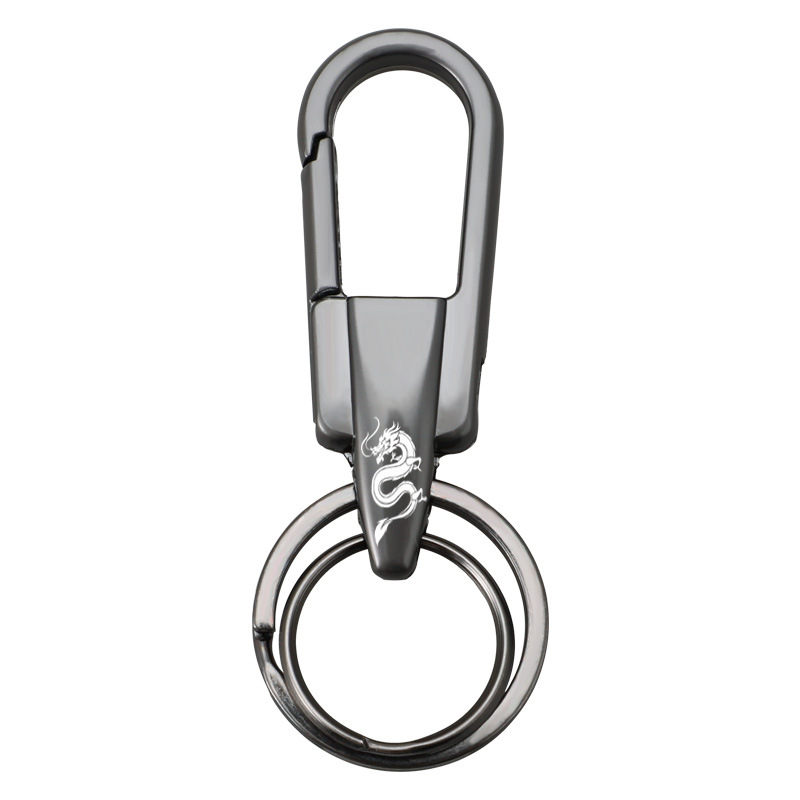 Colgante de llavero de coche de moda simple transfronterizo para hombre llavero de patrón de dragón hebilla colgante de metal duradero Amazon