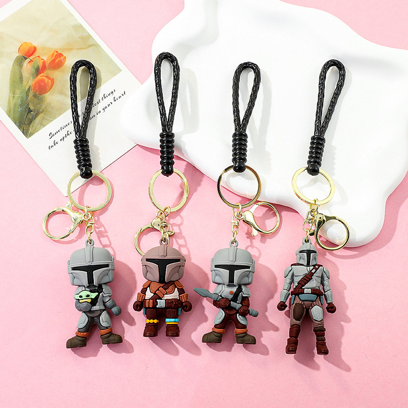 Creative Anime Star Wars Silicone Keychain Cute Cartoon the Mandalorian Doll Bag Pendant Souvenir