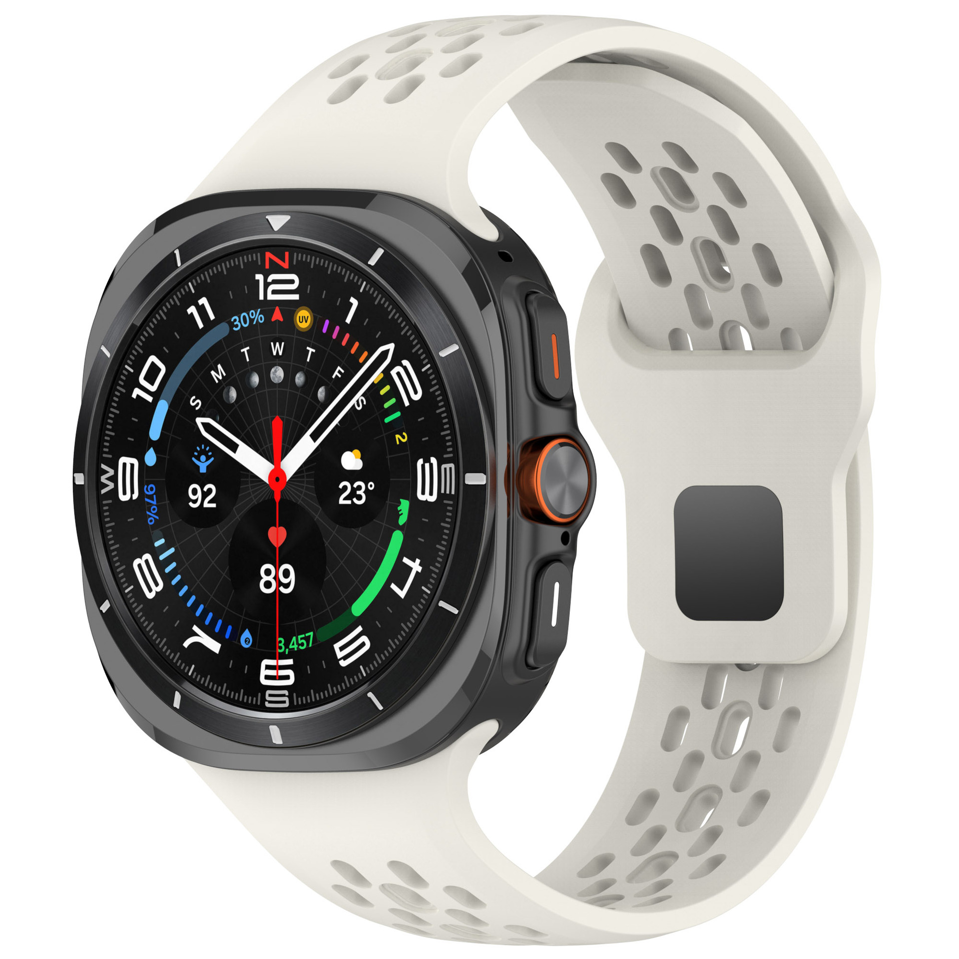 Suitable for the 47mm perforated sports breathable silicone replaceable watch strap of Samsung Galaxy watch7 ultra undefined