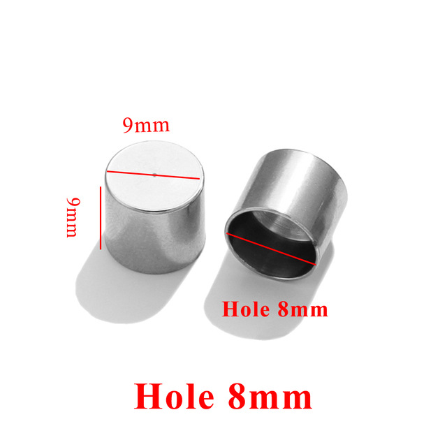 Cubo de acero inoxidable hebilla de cuerda de cuero oro rizado punta tapa DIY collar pulsera conector accesorio fabricación