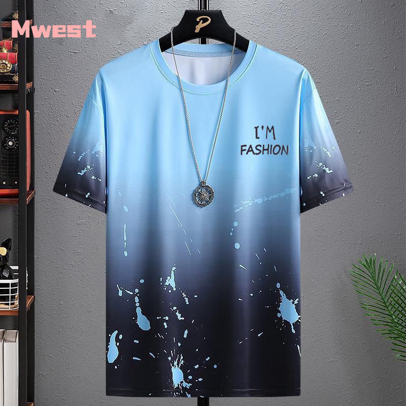 2023 Verano de seda de hielo de secado rápido camiseta de manga corta de los hombres camiseta de los hombres sueltos deportes casual camisa de media manga delgada de la moda