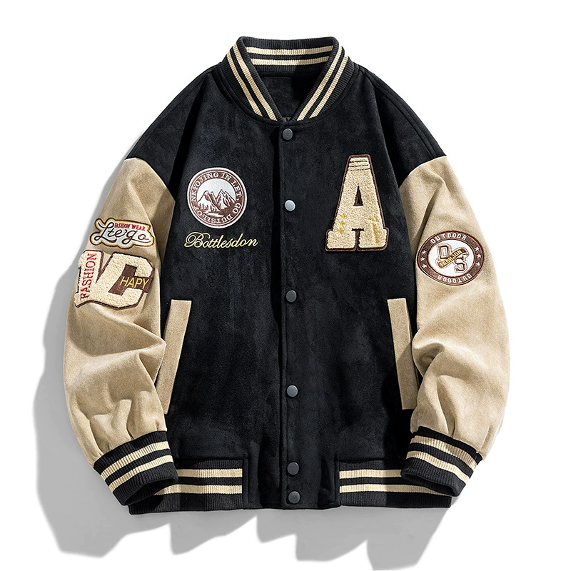 Baseball men's retro jacket, with embroidery