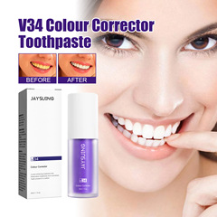 Jaysuing V34 Purple Toothpaste Whitens Teeth, Cleans Oral Odor, Teeth Stains, Beautiful Teeth Care Toothpaste