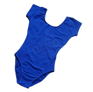 Sapphire Half-Sleeve Gymnastics Suit All-Cotton Big-Back Jumbo Folk Dance Ballet Dance Practice Suit