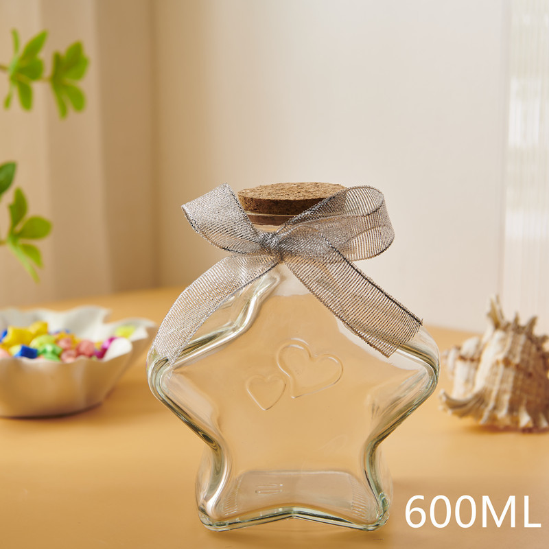 Botella de vidrio de deseo botella de almacenamiento botella de arco iris botella vacía estrella de la suerte origami estrella de luz nocturna estrella de la colección de pentacos image 22
