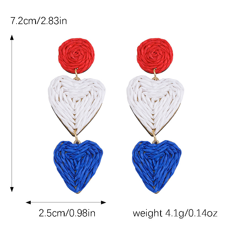 10g Weight 304 Stainless Steel Ear Needle Material Drop Earrings Classification 1 Pair Quantity Beach, Date, Tea Party Occasion raffia Material Heart Shape, Strawberry, Butterfly Pattern Women's Gender Bohemian Style 1 Pair Bohemian Heart Shape Strawberry Butterfly Raffia Drop Earrings 1