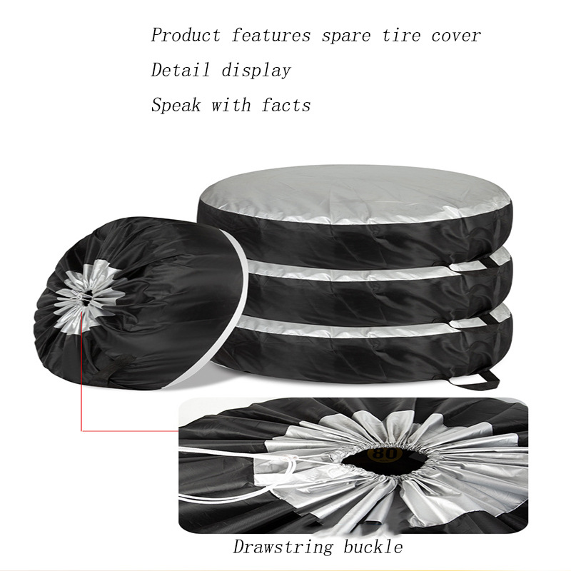 Cross-border automobile tire protection cover 210D Oxford cloth dustproof and waterproof spare tire cover snow tire protection storage cover