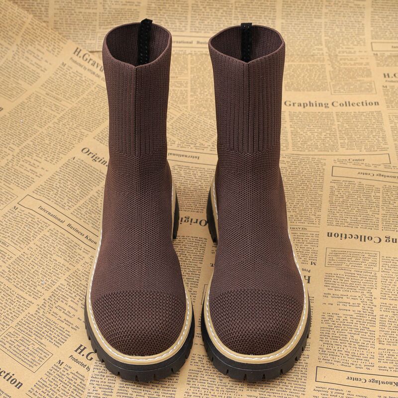 Martin Boots for Women, Large Size, Versatile Women's Shoes, Stylish and Lightweight, New Arrivals, Sock Boots, Thick-Soled, Stretchy, Slim-Fit Short Boots, Thin Martin Boots for Women, Large Size, Versatile Women's Shoes, Stylish and Lightweight, New Arrivals, Sock Boots, Thick-Soled, Stretchy, Slim-Fit Short Boots, Thin