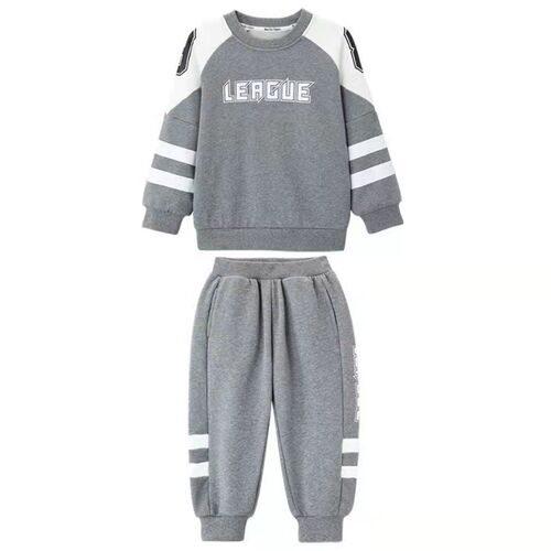 Men's sportswear set for big kids, 2024 spring new children's casual two-piece set, suitable for spring and autumn, trendy