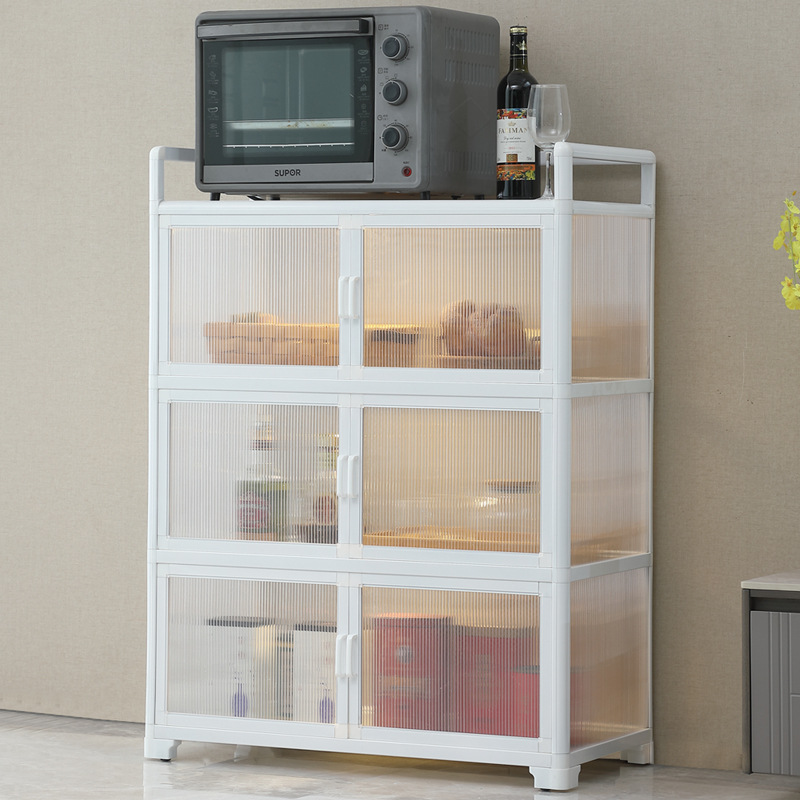 Estante de cocina armario de almacenamiento multicapa de piso armario de almacenamiento doméstico armario multifuncional armario armario armario con puerta