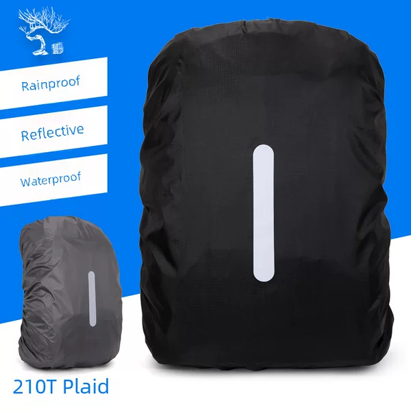 Cross-border original supply back schoolbag rain cover outdoor night travel safety reflective rain cover reverse cursor waterproof dustproof