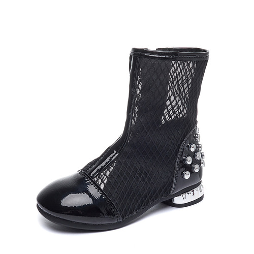 Girls Sandals  Summer New Children's Net Shoes Korean Version High Top Fashion Children's Sandals Solid Color Versatile Roman Shoes