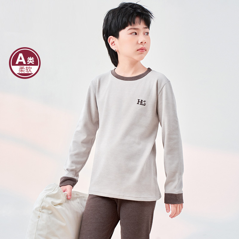 儿童保暖内衣男女童秋衣秋裤大童睡衣套装中小童学生青少年打底衫|undefined