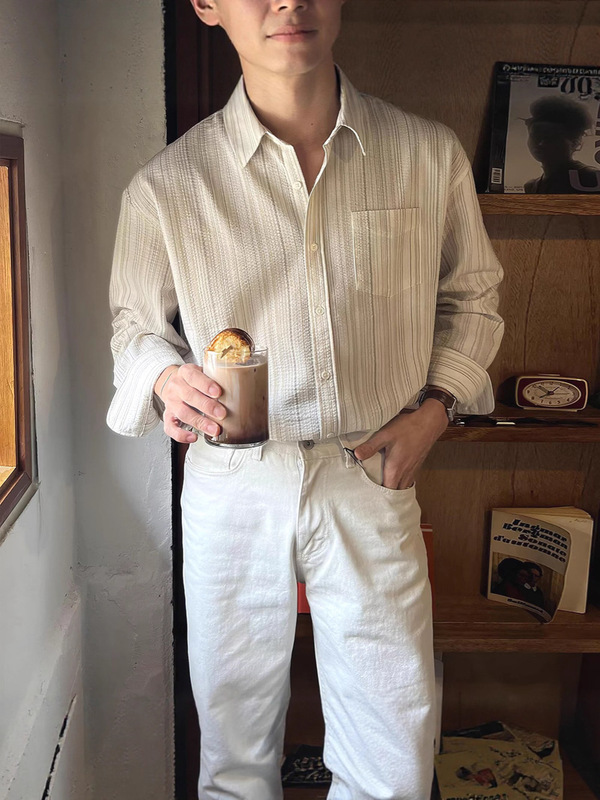 藏青色针织开衫男单排纽扣翻领卫衣外套美式cleanfit羊毛夹克衫潮|undefined