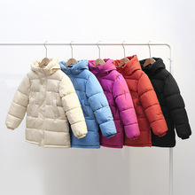 跨境外贸儿童棉服中长款加厚连帽棉袄男童女童中小童宝宝童装棉衣