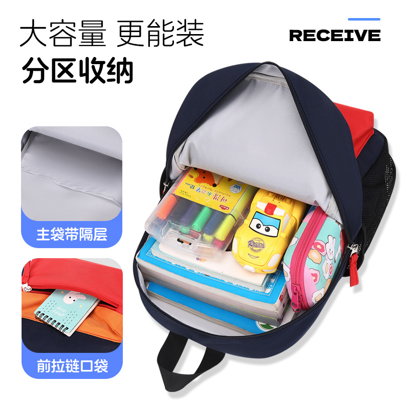 2024 nueva mochila de Kindergarten transfronteriza 3-5 años tutorial de dibujos animados clase de entrenamiento clase niños y niñas bolsa pequeña a juego de colores