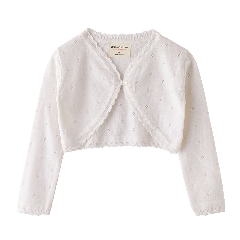 96g Weight Long Sleeve Sleeve Length Single Breasted Placket Type Cotton Fabric Type Regular Top Length Simple Style Solid Color Cotton Girls Outerwear