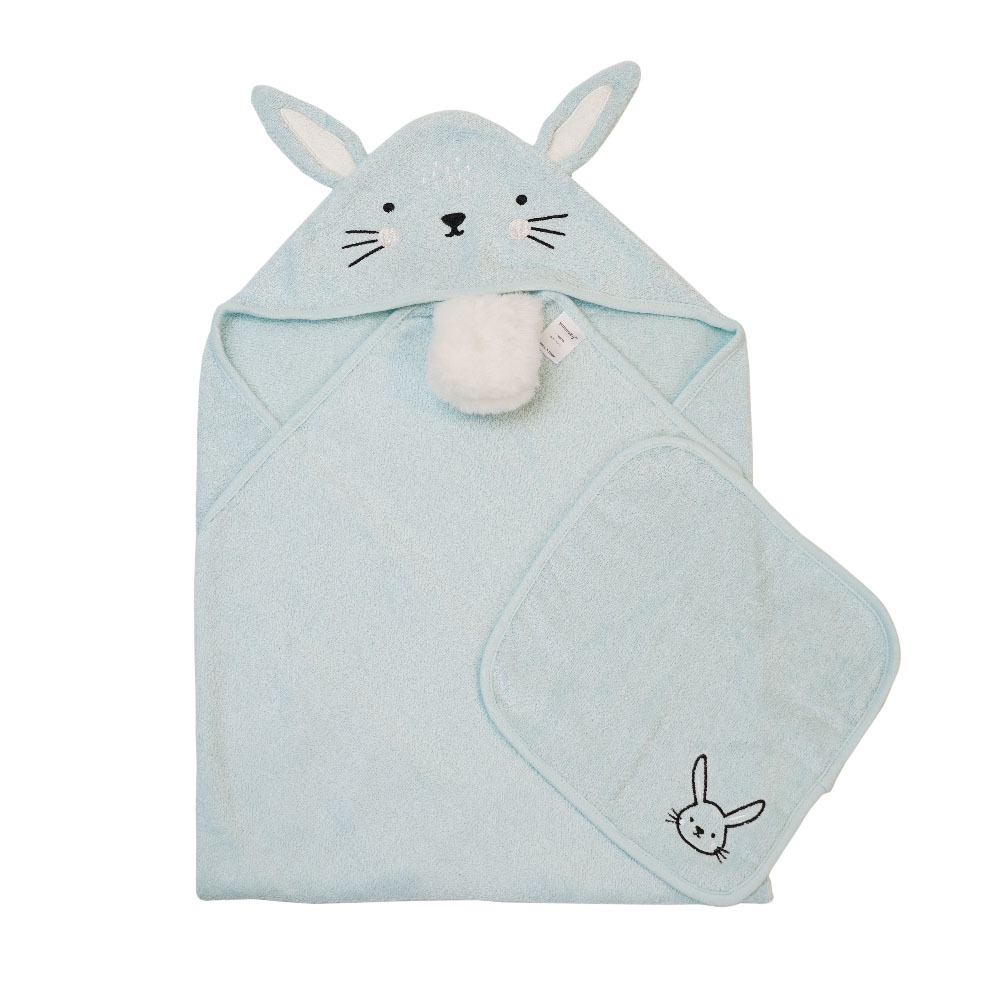 Sunnozy toalla de baño con capuchón super dulce pequeña combinación de toalla cuadrada especial para bebés adorable toalla de algodón super suave