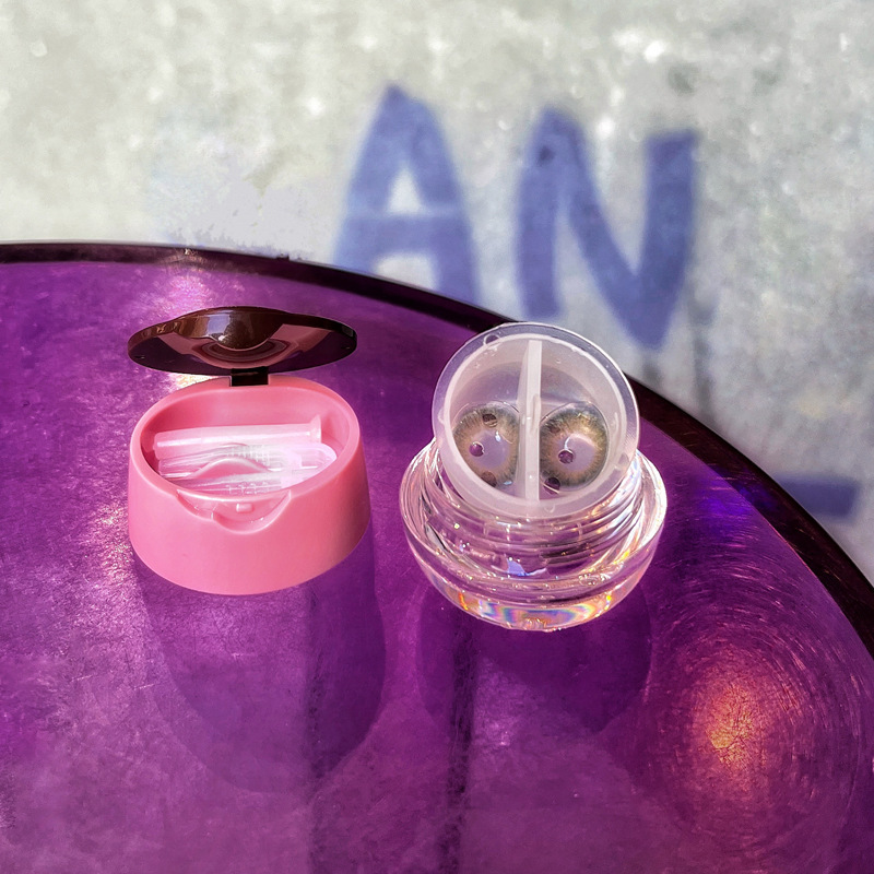 Contact Lens Box Cute Advanced Sense Portable Leak-proof Dry and Wet Separation Personalized Colored Contact Lens Box Super Cute Honey Jar