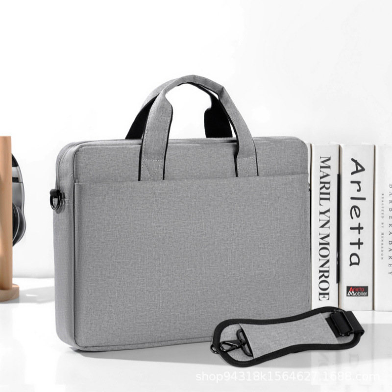 15.6inch Laptop Bag, Business Satchel, Water-Repellent Official Bag, Men's and Women's Office Bag, Printed Logo