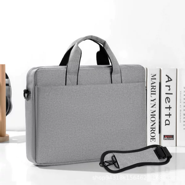 15.6inch Laptop Bag, Business Satchel, Water-Repellent Official Bag, Men's and Women's Office Bag, Printed Logo