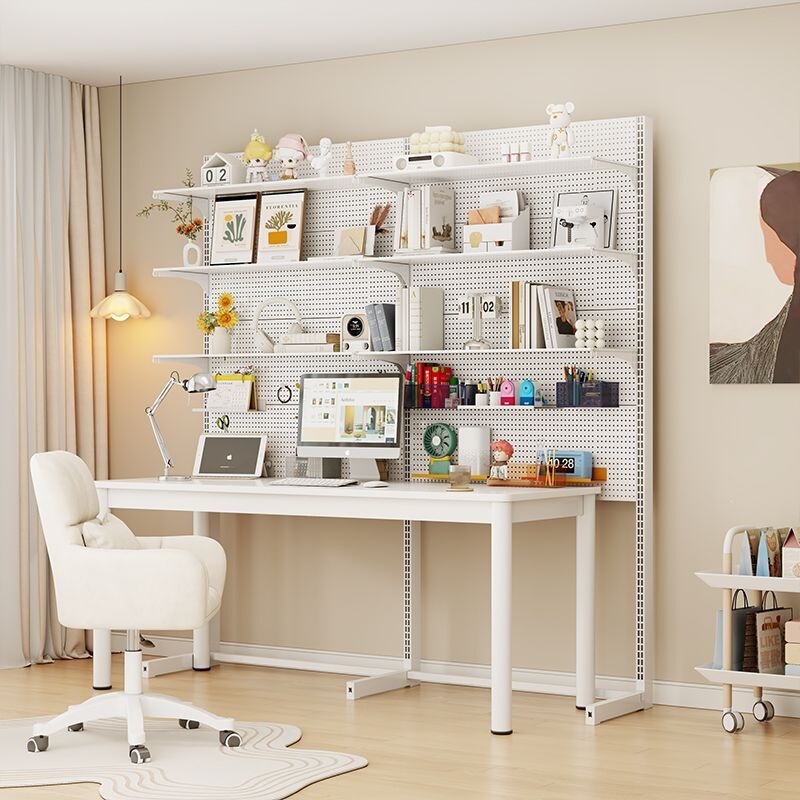 Perforated Board Bookshelf, Desktop Bookcase, Vertical Floor-Standing Display Rack, Study Storage Rack, Integrated Desk Storage Rack Perforated Board Bookshelf, Desktop Bookcase, Vertical Floor-Standing Display Rack, Study Storage Rack, Integrated Desk Storage Rack