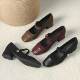 French style black Mary Jane shoes 2024 Spring and Autumn new dress single-layer shoes low-cut one-strap high heel women's shoes