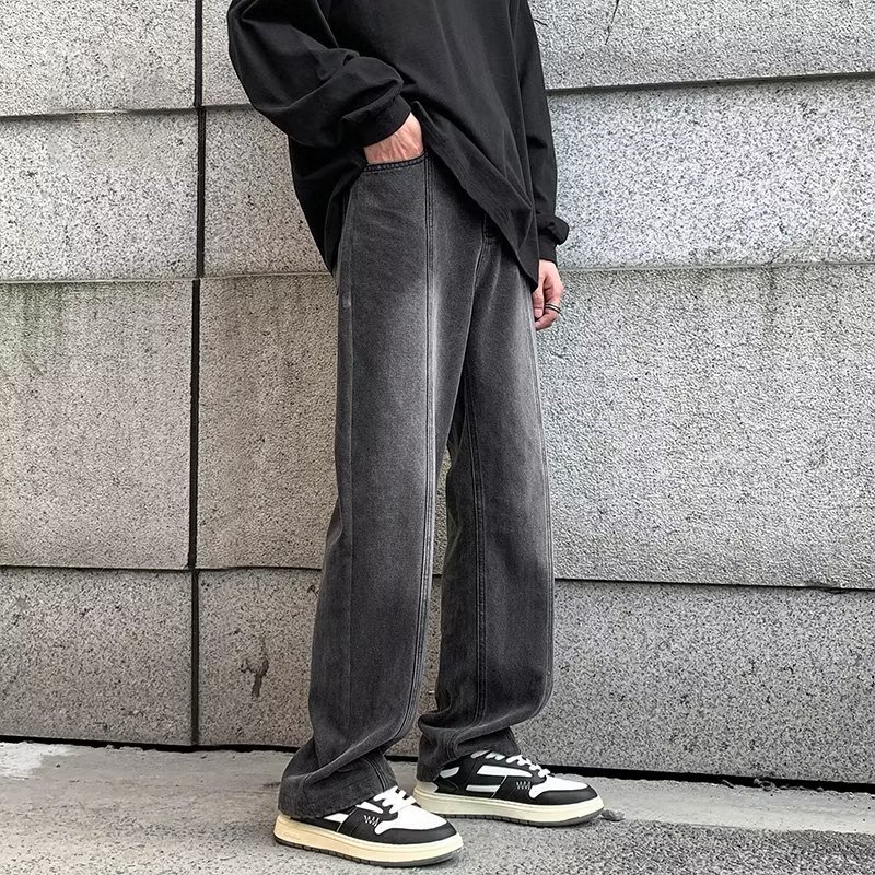 Estilo de Hong Kong hombres de moda verano nuevo estilo 2024 personalidad alfabeto jeans hip-hop ins marea calle alta tendencia pantalones guapos