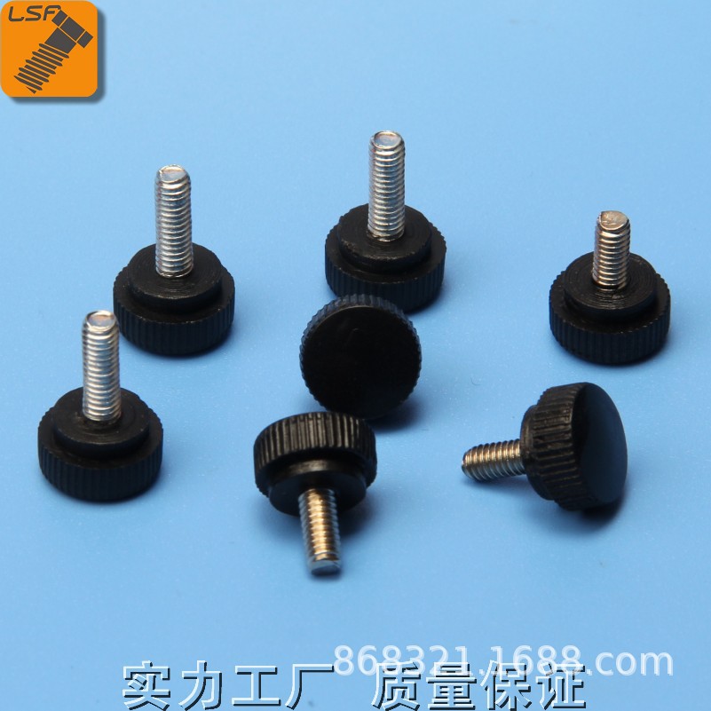 厂家生产12#圆头直纹胶头螺丝 手拧螺丝M4 包胶头螺丝