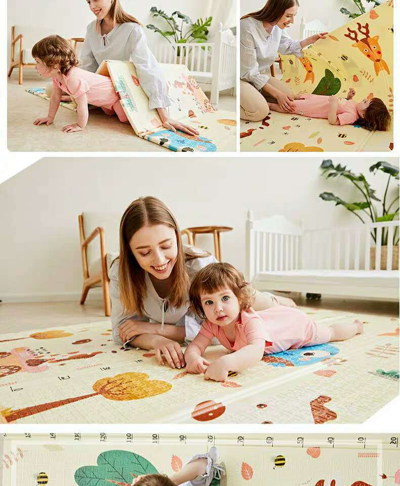 Baby Crawling Mat Thickened Baby Living Room Household Foldable Children's Crawling Mat Taste-Free Stitching Foam Floor Mat