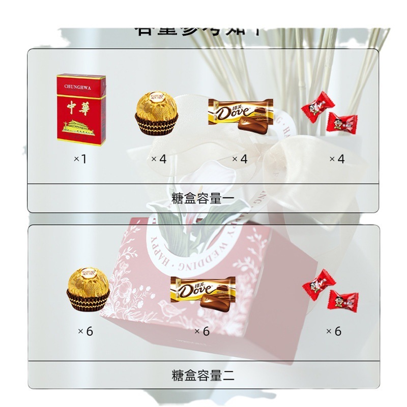 結婚喜糖箱創意喜糖袋結婚お土産中国式糖果箱包装プレゼント箱喜糖袋|undefined