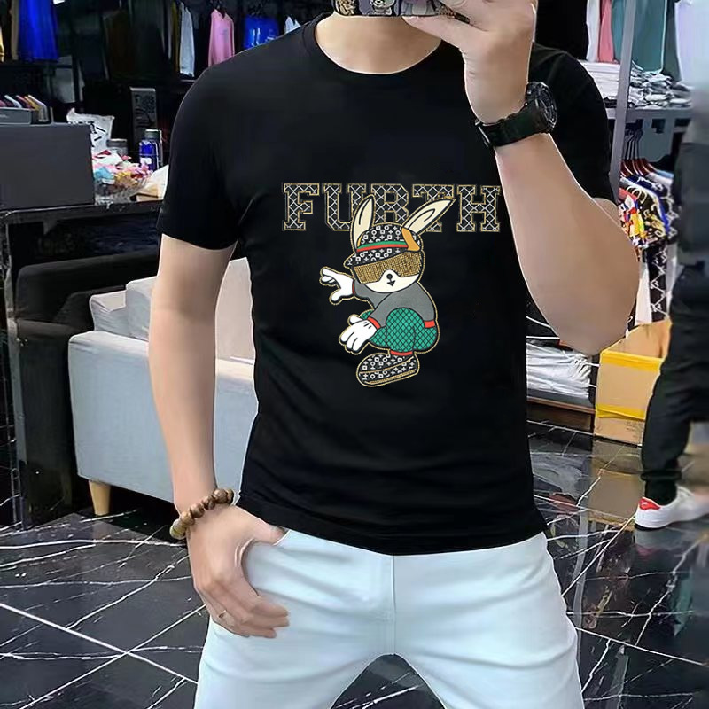 T-shirt à manches courtes haut de gamme en Lyocell Tencel pour hommes, marque de mode européenne, T-shirt à manches courtes ajusté et absorbant la transpiration pour l'été_voghion.com