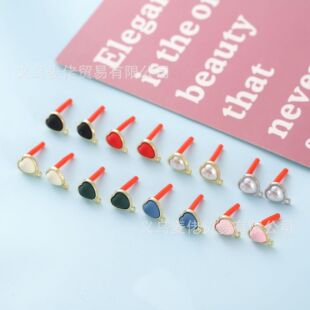 Conventional Joker Color Love Ear Needle diy Handmade Material Earrings Jewelry Accessories Wholesale