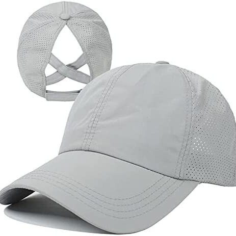 New minimalist sports baseball cap women's foreign trade half cross ponytail cap fashion casual solid color casual hat