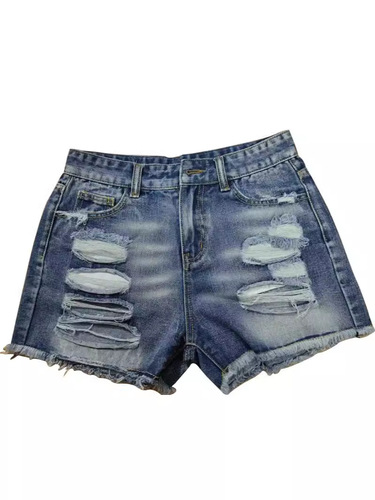 Amazon AliExpress eBay Western foreign trade high-waisted fringe hole denim shorts for women hot pants