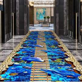 北欧现代地板简约酒店走廊地毯几何抽象图案客厅厨房地垫可裁剪