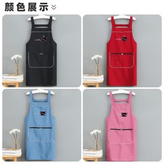 Apron custom logo cooking fashion work clothes men's waterproof large pockets printable women's home kitchen apron