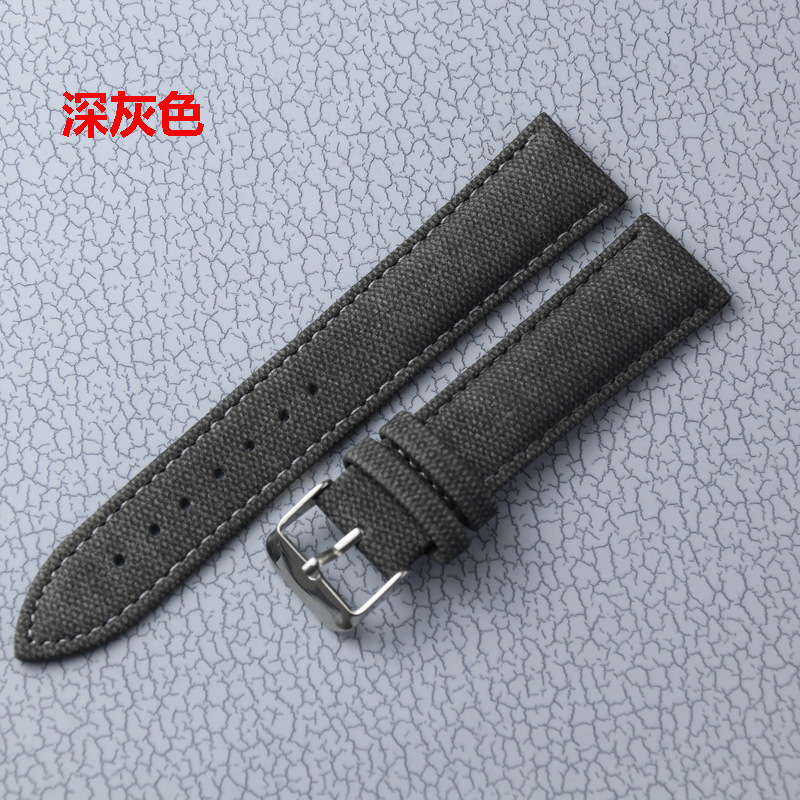 Nuevo estilo mezclilla correa de reloj unisex accesorios de reloj correa de lona de nylon de cuero suave 10-24mm