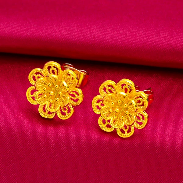 Earrings, flowered