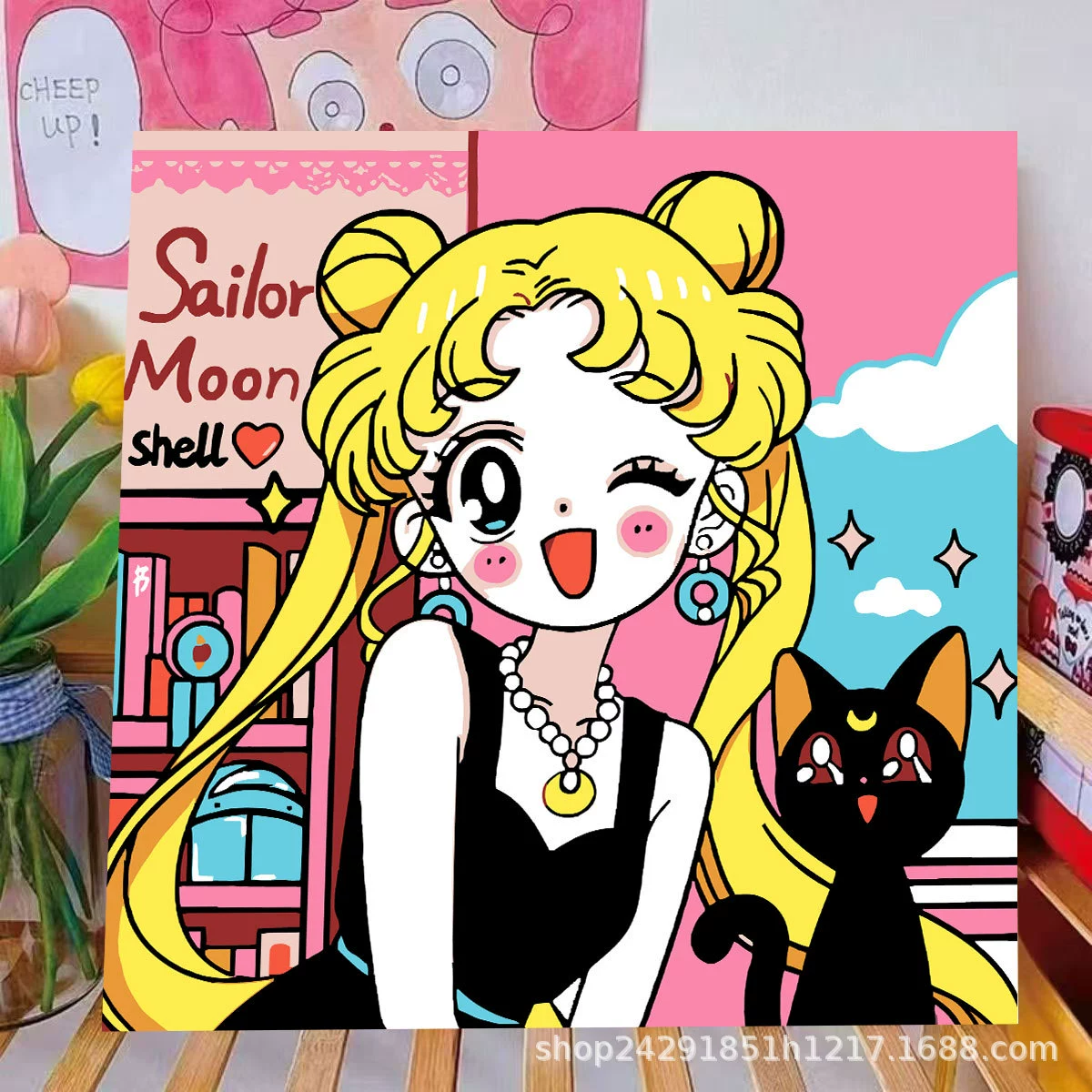 Популярные персонажи мультфильмов diy заполнение детских hand-painted мультфильм анимация простая граффити раскраска цифровая масляная живопись декор