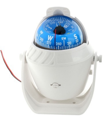 HENGLITONG LC760 Car Boat Compass with LED Light Adjustable Magnetic Declination (Avto kompas) - white-no-trace-adhesive-lc760