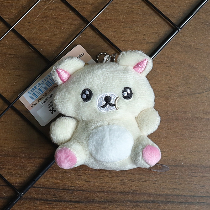 日系リラックマ20周年デパート店長ストラップ人形かわいい熊ミニぬいぐるみリュックサック飾り