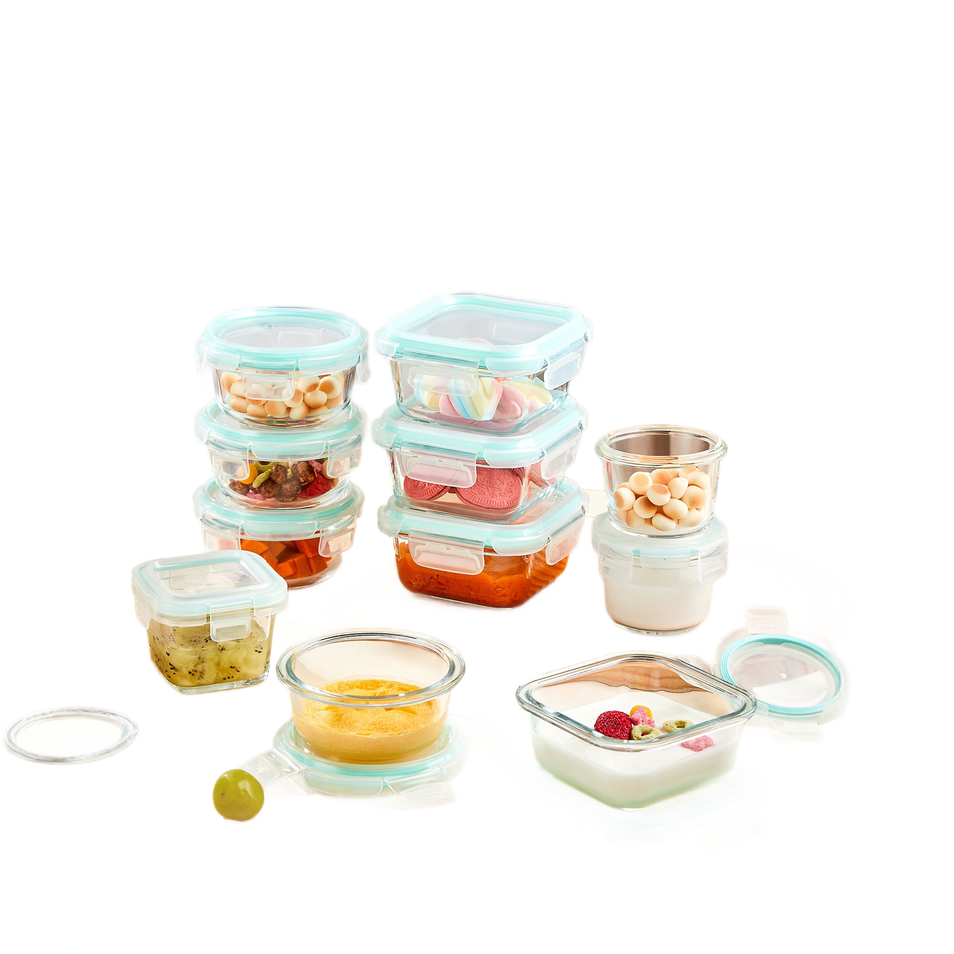 Caja de subenvasamiento de pequeña capacidad especial para bebés bolos de alimentos suplementarios pequeña caja de almuerzo de alimentos de microondas calentamiento caja de preservación de vidrio