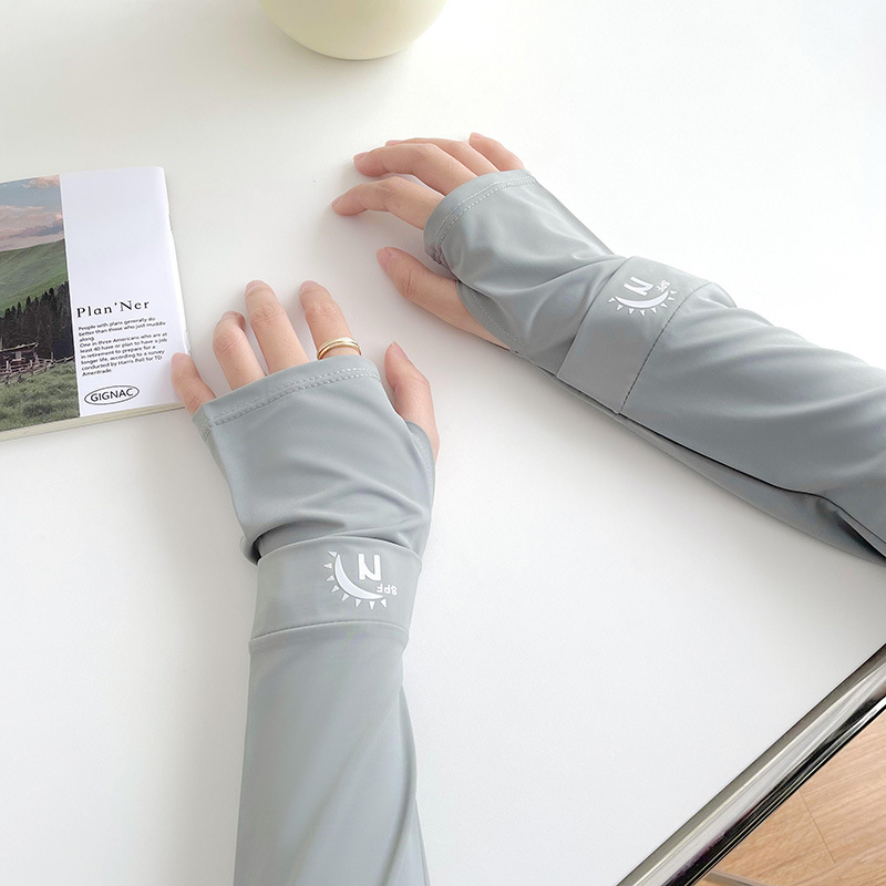 Color sólido deportes protección solar opresleeve verano de las mujeres UV protección conducción al aire libre equitación hielo seda hielo sensación hielo manga brazo protección