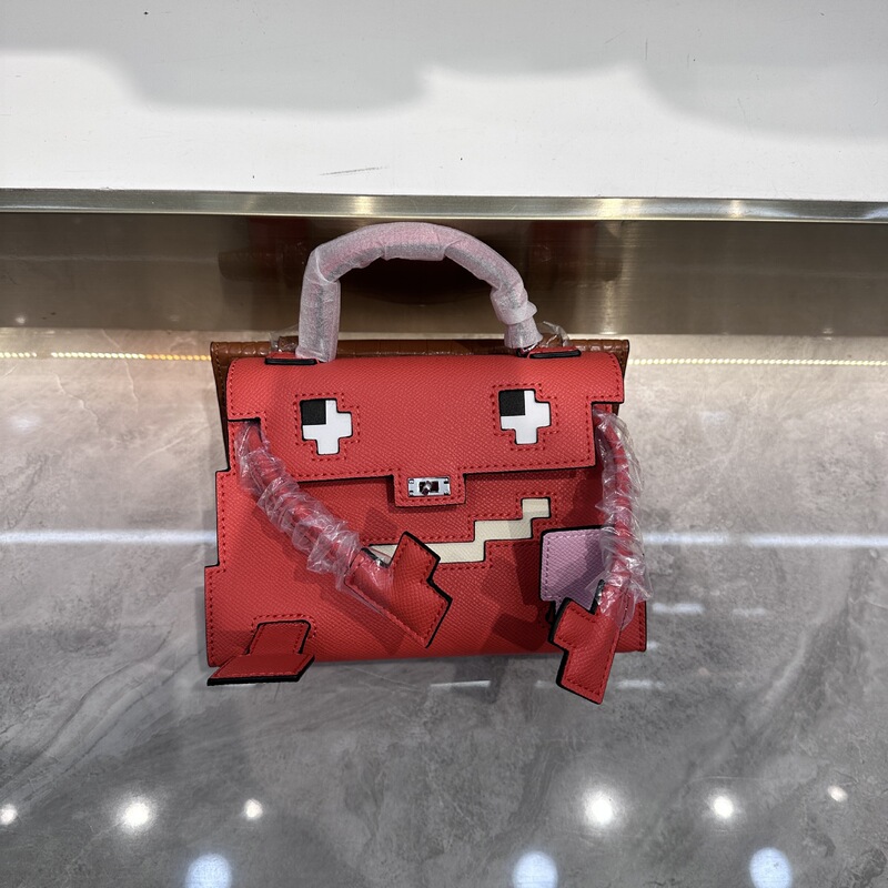 2025 Spring/Summer New Kawaii Mosaic Doll Bag High-End Shoulder Crossbody Kelly Bag Mini Handbag