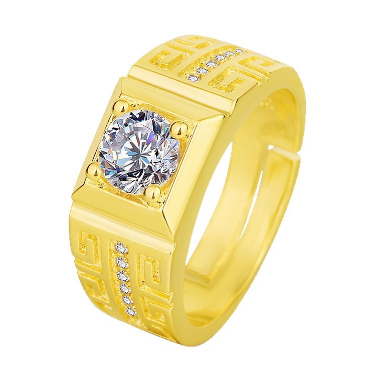 European And American Men's Dominant Zircon Open Hot-Selling Korean Version Great Wall Texture High Carbon Diamond_voghion.com